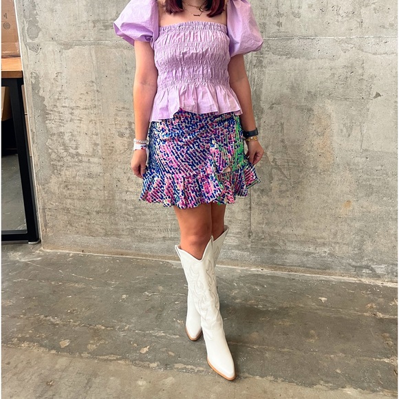 NWT Zara Sequin Ruffle Mini Skirt - Picture 4 of 4